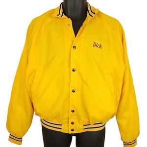 Satin Bomber Jacket Vintage 80s Dick Made In USA Mens Size Large